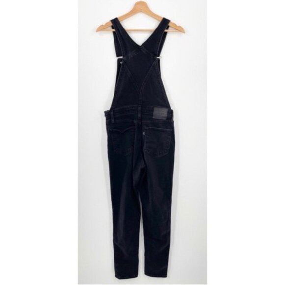 Levis washed blk slim leg overalls 27 ankle - Picture 4 of 7